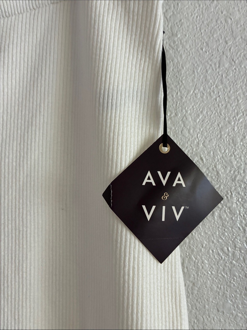 Ava & Viv Cream Rib Knit Midi Skirt 2XL - Picture 5 of 5